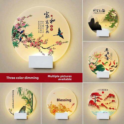 壁灯卧室床头灯新中式客厅背景壁灯现代简约走廊楼梯过道壁灯