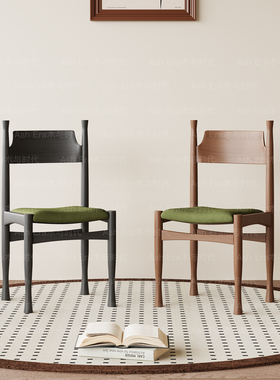 法式复古椅设计师实木餐椅2026新款中古风白蜡木椅单人高级休闲椅