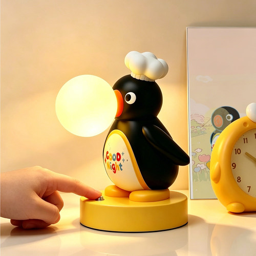 pingu企鹅台灯摆件卧室氛围床头睡眠小夜灯护眼送男女生生日礼物