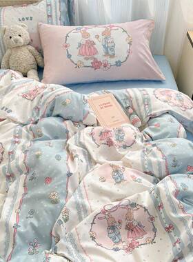 A类母婴软云四朵水超洗棉通件套学生宿舍三件套床笠款卡IXJ床上用