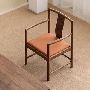 美黑胡桃南KL-04270北宫椅木古仿实木南官帽椅中式太师椅客厅茶椅