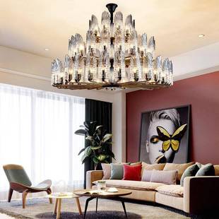 新中式 928代灯师后现水晶灯设计创意简卧约餐厅室别 孔雀客厅dyg