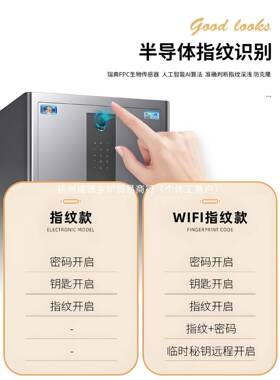 虎牌保险柜家用保险箱办8公室0c306m1m11.2米密.5米单门指纹码大