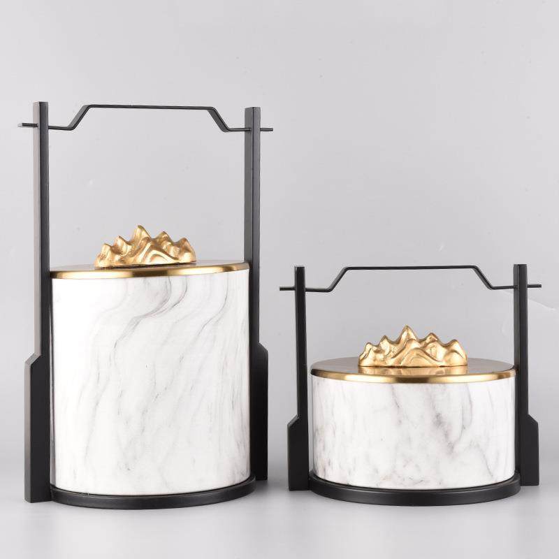 木现代新中式胡桃盒摆件样板间软书房客提OJB厅玄关办公室酒店装