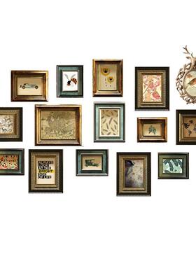 AL式I6实木美式墙照片墙装F755SSHJ饰客厅餐相框欧鹿头挂墙厅玄关