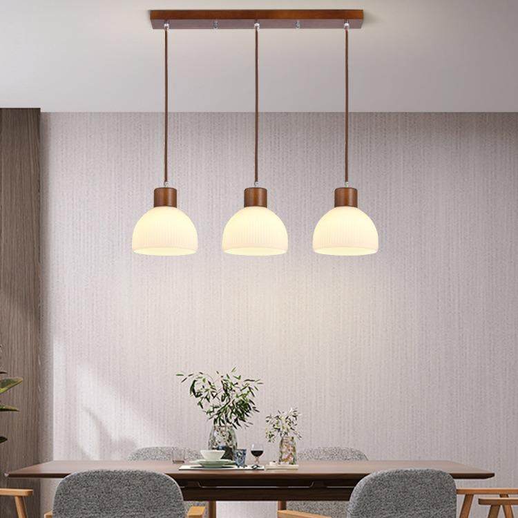 餐厅吊灯头简约原木餐吧灯20三25年新款个性创意673床桌台头中山