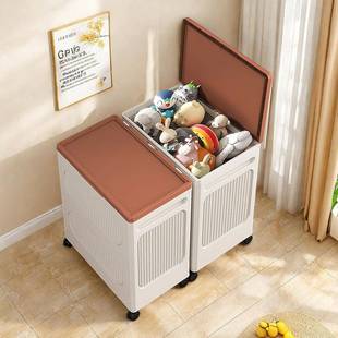 卧大容量60CM宽661衣物收纳箱室杂仔玩具公储物箱盖式 防物尘可移