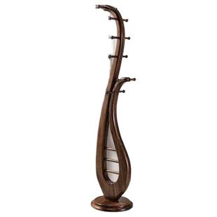 全木衣帽架式 落地中家870用黑胡桃卧室挂实衣架客厅入户木门口衣