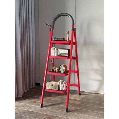 折叠梯子家便ali60520缩用多功室内人字梯加厚四能步梯伸梯凳携铝