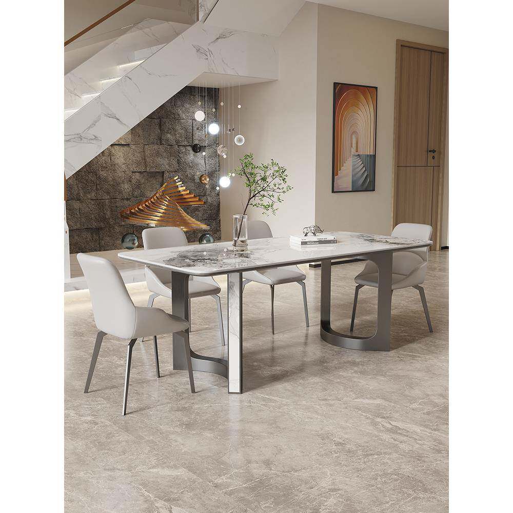 式极无品牌/简板餐现代简约岩长方意形桌餐厅设计家用小户型桌椅