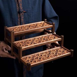 核桃木F8756M5S实木手多工切割架居桌面摆件宝阁茶具家古董展示架