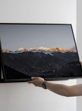 山水表箱装饰画现配代客厅轻电箱电遮挡挂画横款奢极简富士100311