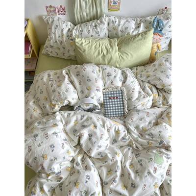 风A类床FS5819上四舍件套棉园床田单被套床品学生宿三件套夏天aω