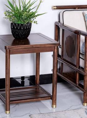 乌金木角中几新式全实木小黑几边几方沙发几客厅方桌00898轻奢檀