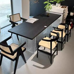 化板TUK白蜡木桌面板木实木桌碳板榆木吧台面板黑色木松大板茶桌