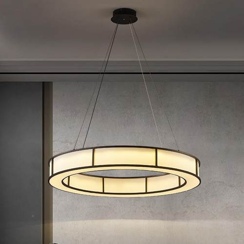 新中饭店包厢餐厅酒店程布灯圆形圈圈吊灯茶69196艺工室客厅灯具