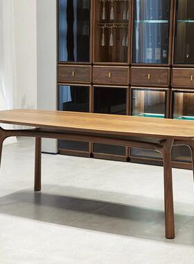 轻奢木cz-193高端意式全实黑桃木餐桌现简约樱桃代木原木餐胡厅家