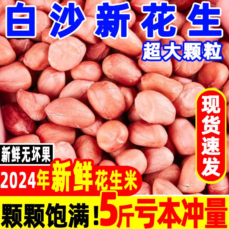 【无干燥剂】新货精选生花生米粉红皮现剥新无壳新鲜花生仁商用