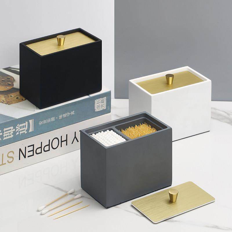 家用高档棉签盒牙签盒二合一体创意棉花棒牙线棒收纳盒轻奢牙签筒,收纳整理,牙签盒,淘宝优惠券,粉丝福利购,淘宝优惠卷