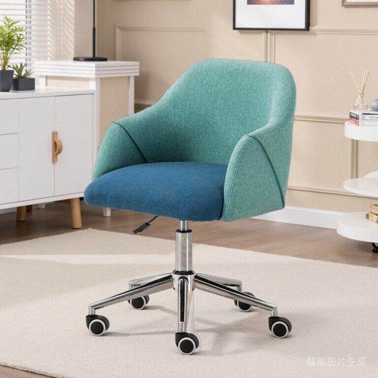 北欧布艺电脑椅时尚简约家用书房椅办公升降旋转椅电脑椅子靠背椅