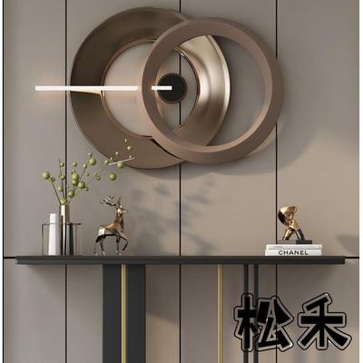 意式轻奢铁艺墙面装饰挂件定制带灯背景墙挂饰卧室床头金属壁饰