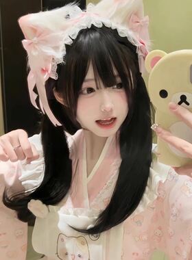 软妹优雅萌娘蓝色紫色lolita头饰萝莉日系发带仙女头箍双马尾可爱