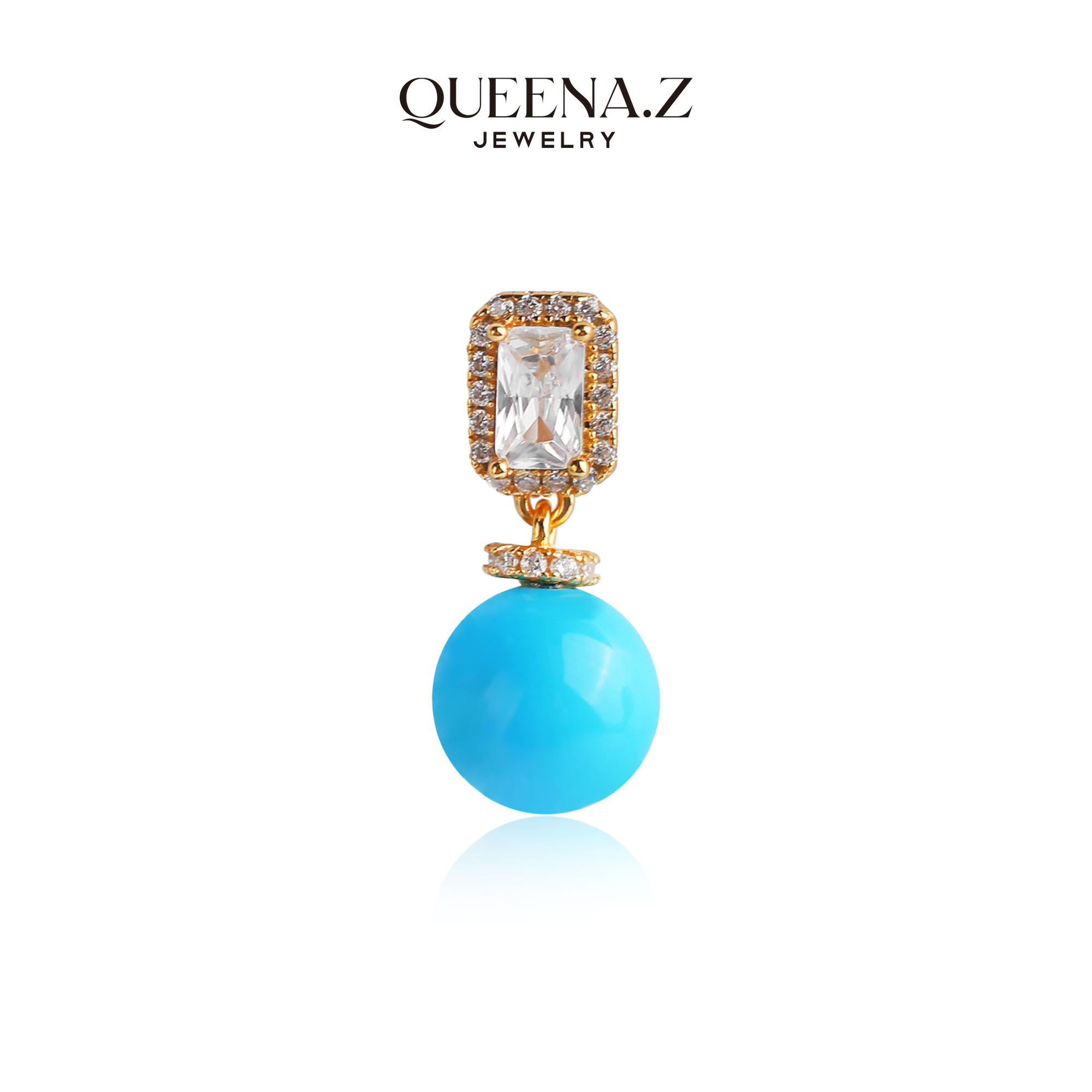 QUEENA.Z 新品设计师系列女士绿松石吊坠QZ990116005