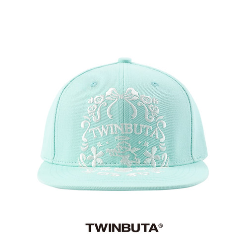 TWINBUTA｜BUTA MINTS｜薄荷蓝刺绣平檐帽