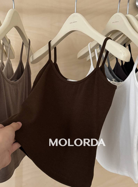 Molorda基础款吊带背心女外穿内搭打底衫夏季修身无袖黑白色上衣