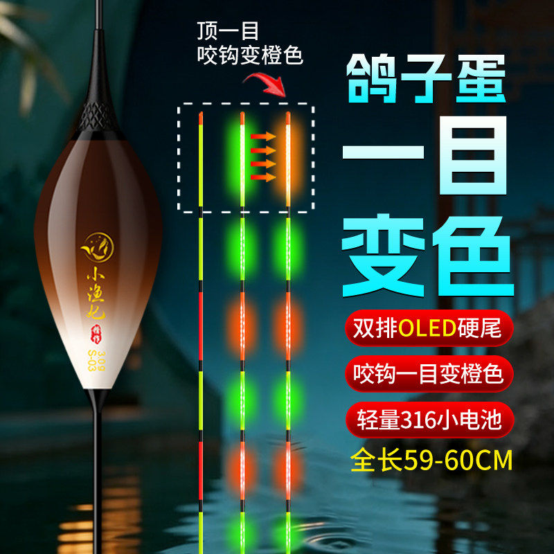 黄金眼鸽子蛋一目变色夜光漂咬钩变色枣核行程抗风浪走水日夜两用