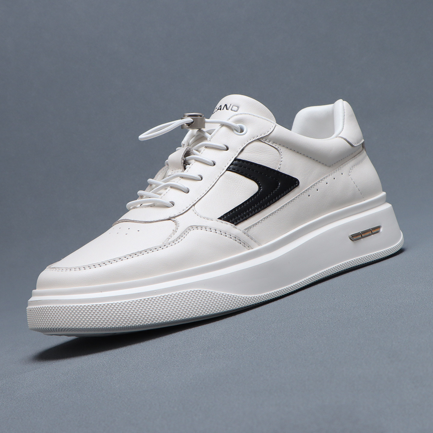 梵狮奴男士小白鞋男款2025新款高级感头层牛皮轻便休闲鞋厚底板鞋