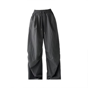 荧光绿运动裤女2024夏季新款美式辣妹直筒显瘦街头薄款休闲工装裤