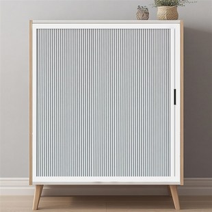 定制柜门遮挡帘免打孔折叠式书柜防尘帘柜子隐形推拉X帘简易橱柜