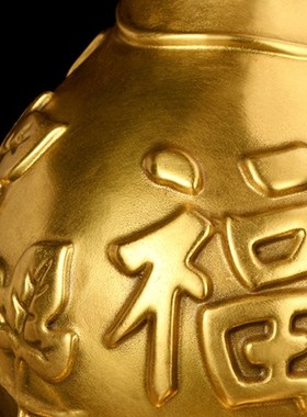 铜葫芦摆件黄铜百福葫芦开盖空心大号客厅招财办公室玄关装饰品