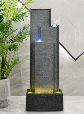 现代简约水幕墙流水喷泉招财球室内装饰景观礼品客厅玄关落地摆件