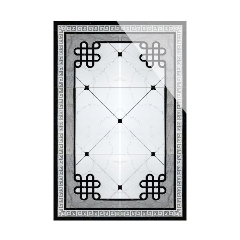 新中式客厅拼花地砖灰色地板砖800走廊过道拼图地砖入户玄关瓷砖