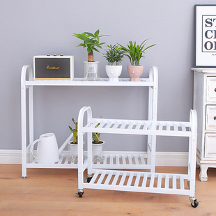 不锈钢花架置物架阳台花架子客厅落地式带轮N可移动多层多肉花盆