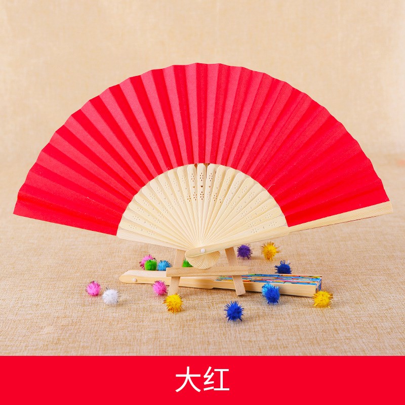 新款diy空白纸扇子折扇白扇儿童diy绘画扇子幼儿园手工制作画画小