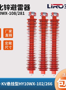 110KV氧化锌避雷器HY10WZ-108/281 HY10WX-102/26W6高压悬式避雷