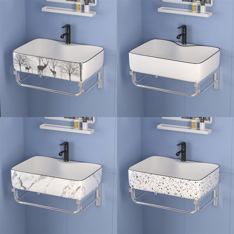 家用小户型洗手盆柜m组合简易陶瓷洗脸盆挂墙式不锈钢支架盆洗漱