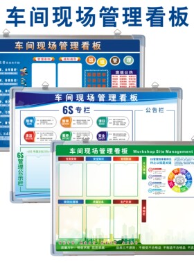 5S6S7cS8S车间现场管理看板移动展板公司年度月度计划公告栏企业