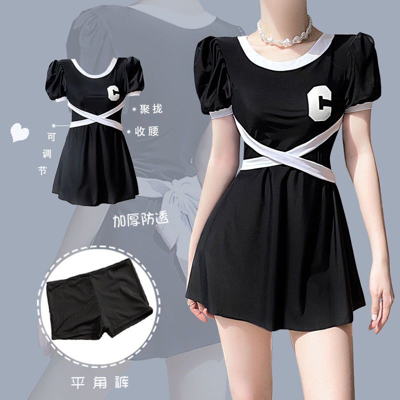 加大码胖mm游泳衣女学生连体保守遮肚显瘦长款宽松微X胖泡温泉泳