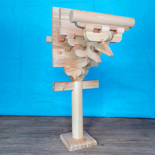 斗拱榫卯积木佛光寺柱头七铺作实木建筑模型拆卸拼装结构教具装饰