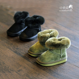 宝宝雪地靴女冬季加绒棉鞋1-2岁3小男童鞋毛毛靴子儿童雪地棉鞋子