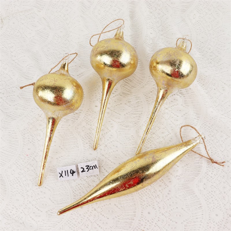 圣诞装饰品8-10CM玻璃彩绘造型球圣诞树场景布置吊球挂件圣诞礼物