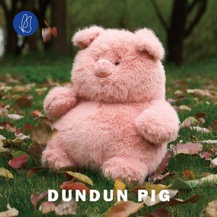 蝴蝶效应粉色猪猪毛绒玩具小猪抱枕睡觉抱女生礼物高弹PP棉填充