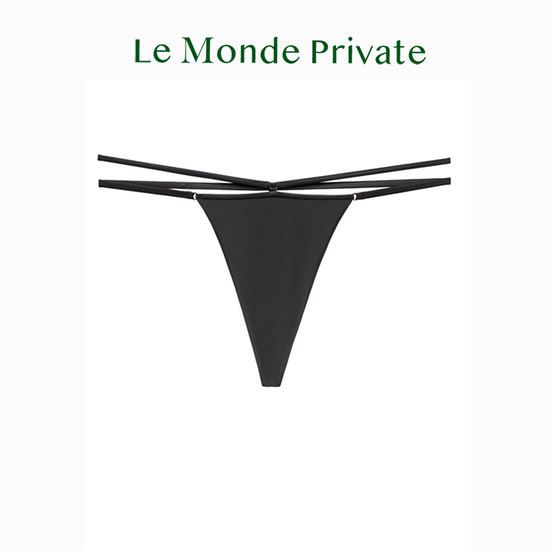 LeMondePrivate「丝逸Silk」法式复古柔软真丝绑带T字裤