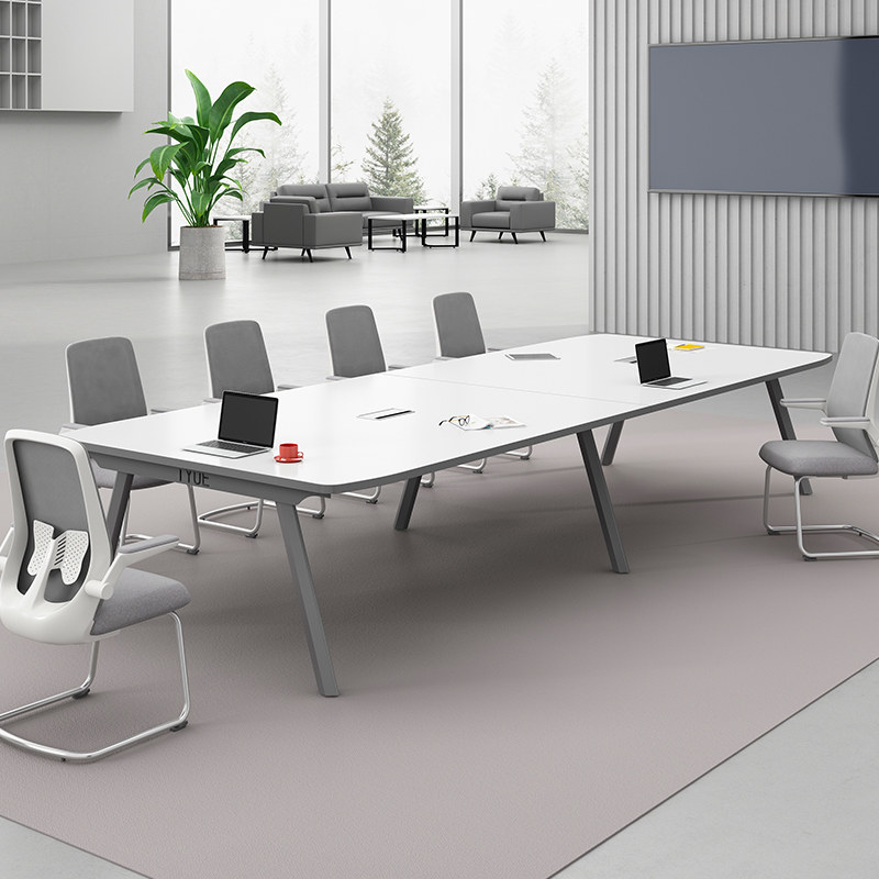 会议桌长条桌椅组合简约现代实木颗粒工作台大型洽谈接待室办公桌,商业/办公家具,会议桌,淘宝优惠券,粉丝福利购,淘宝优惠卷