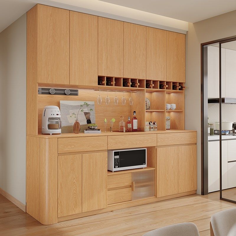 定制实木餐边柜靠墙一体储物柜厨房碗柜橡木高柜简约酒柜茶水柜子,住宅家具,餐边柜,淘宝优惠券,粉丝福利购,淘宝优惠卷