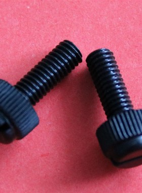 M6  M8 PA66环保尼龙螺丝黑色开槽滚花螺丝手拧螺Y丝塑料螺丝